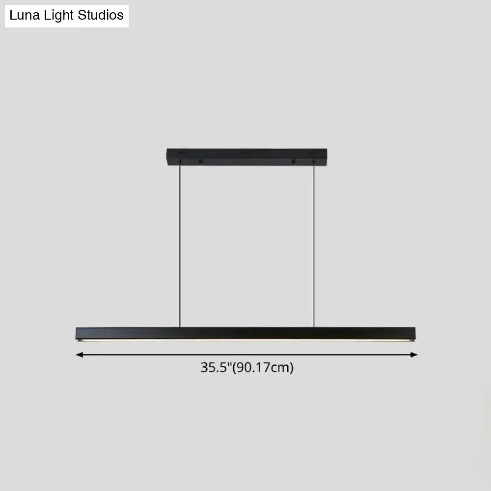 DecorBites™ Black Metal Linear LED Pendant: Sleek Restaurant Island Light Fixture