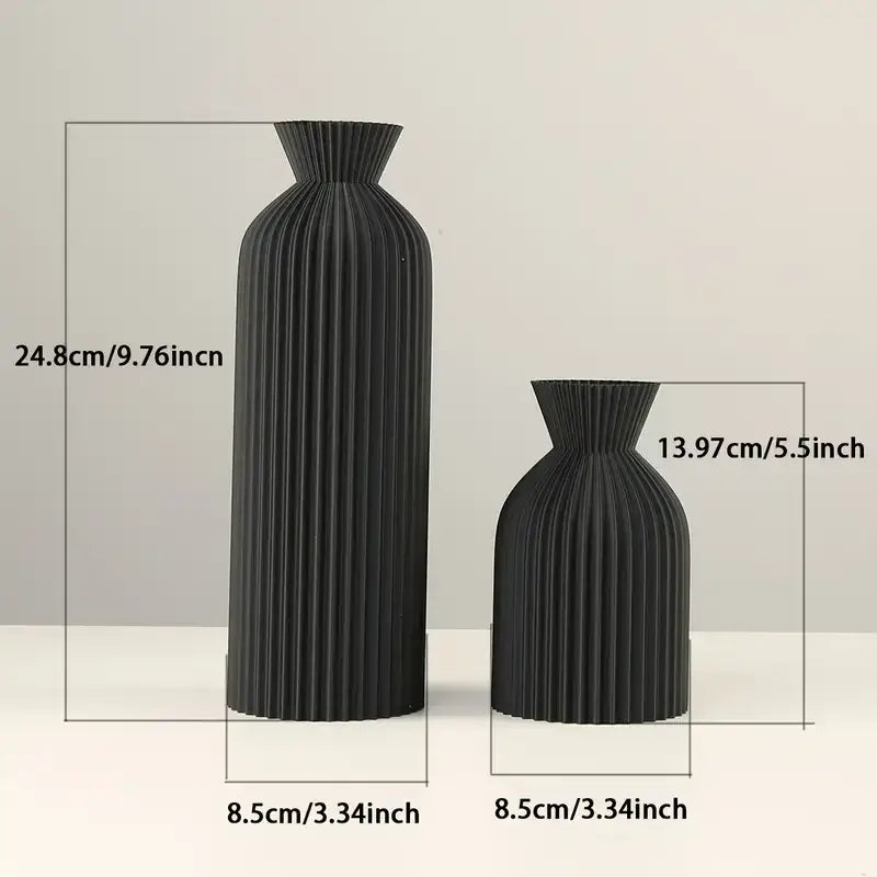 DecorBites™ Black Plastic Vase - Stylish Boho Decor Centerpiece