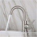 Modern brushed stainless steel kitchen faucet with sleek curved spout single lever handle alta calidad duradero y práctico