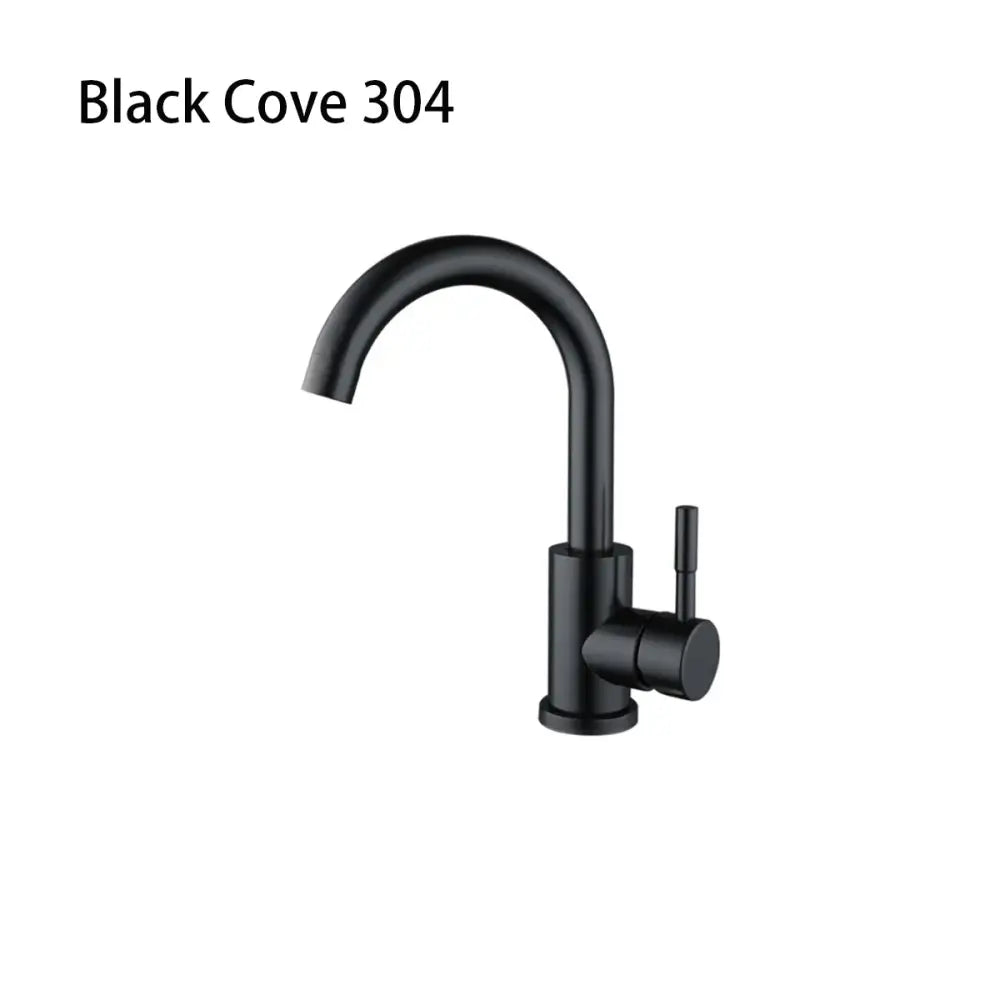 DecorBites™ Black Stainless Steel Bathroom Faucet - Single Handle