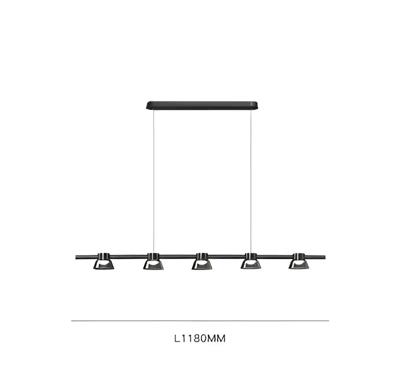 Decorbites black strip chandelier 5 light living room pendant light