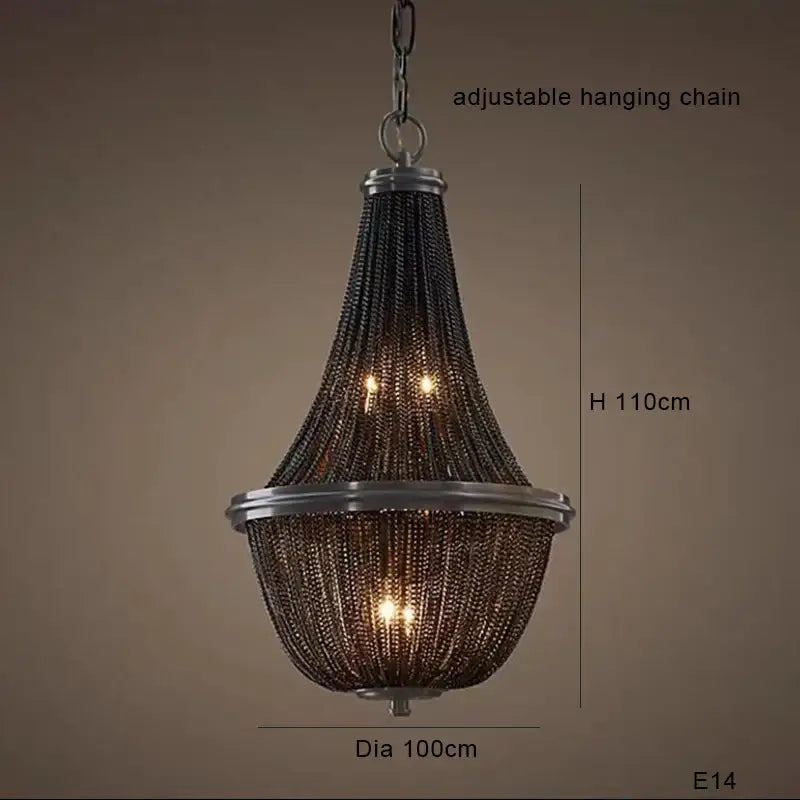 Decorbites black tassel ceiling chandelier living room pendant light