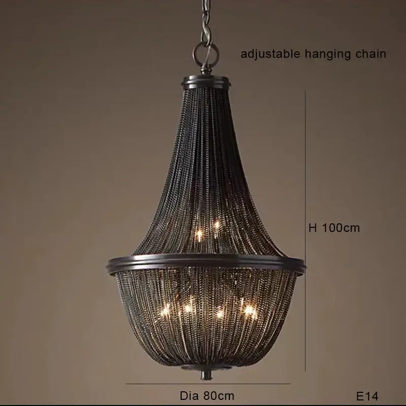 Decorbites black tassel ceiling chandelier living room pendant light