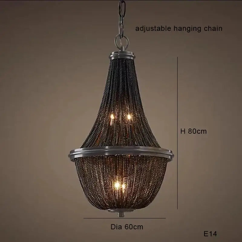 Decorbites black tassel ceiling chandelier living room pendant light