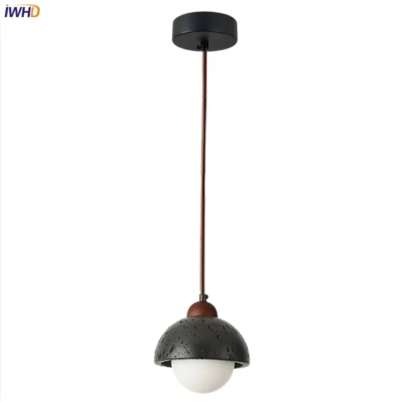 Decorbites black travertine led pendant lamp for dining room