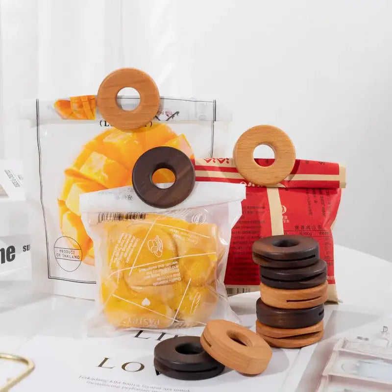 Decorbites black walnut donuts bag clips kitchen sealing tool