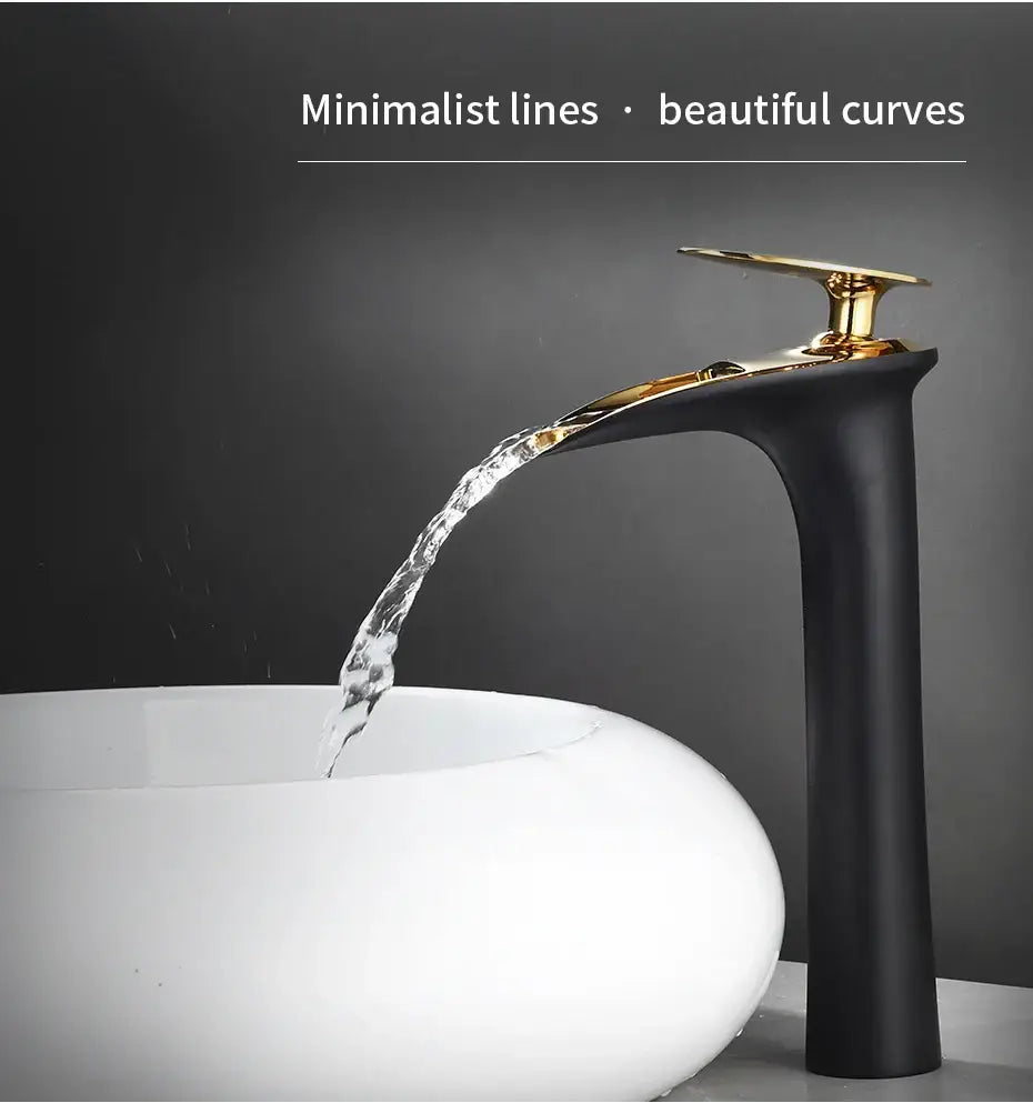 DecorBites™ Black Waterfall Bathroom Faucet Mixer Tap