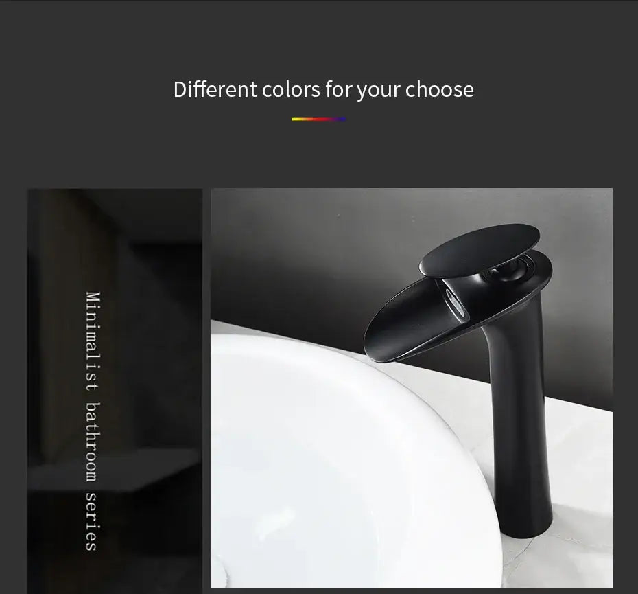 DecorBites™ Black Waterfall Bathroom Faucet Mixer Tap