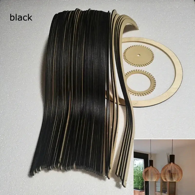 Decorbites black wood cage chandelier spherical living room lamp