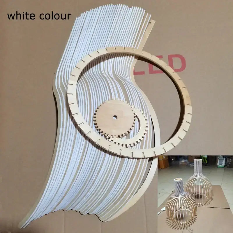 Decorbites black wood cage chandelier spherical living room lamp