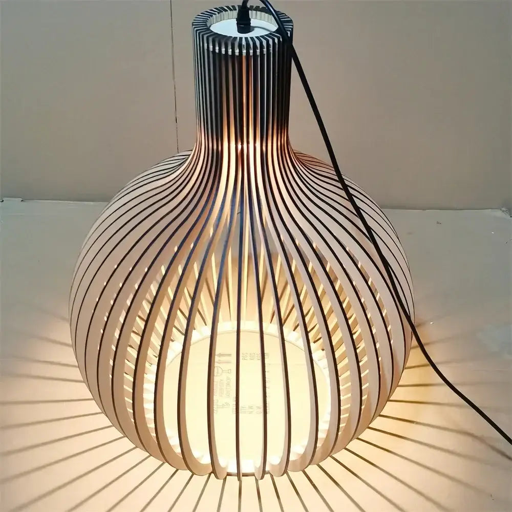 Decorbites black wood cage chandelier spherical living room lamp