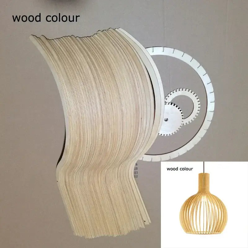 Decorbites black wood cage chandelier spherical living room lamp