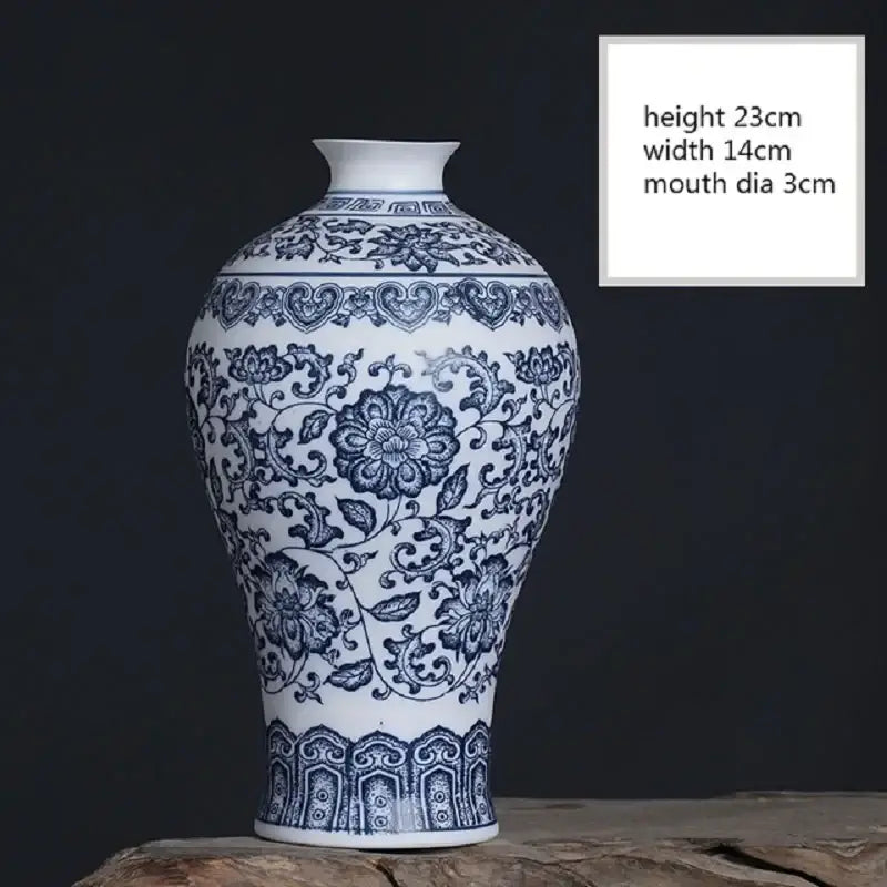 DecorBites™ Blue and White Ceramic Vase - Elegant Home Decor