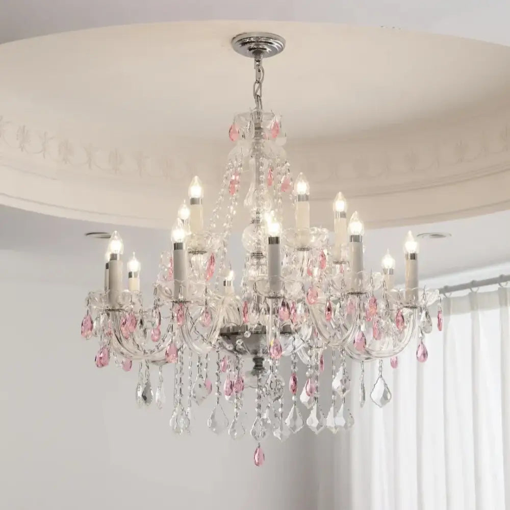 Decorbites blue crystal chandelier living room teal pendant light