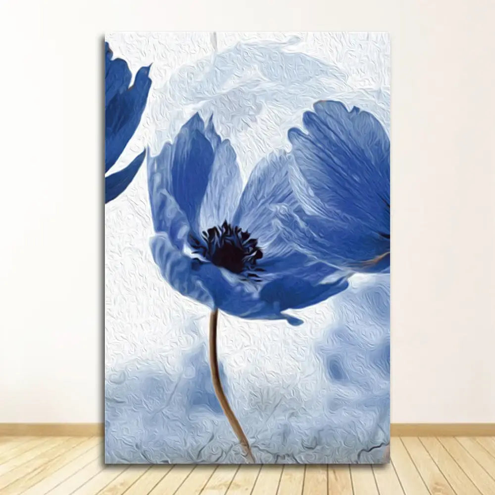 DecorBites™ Blue Flowers Print for Living Room Decor