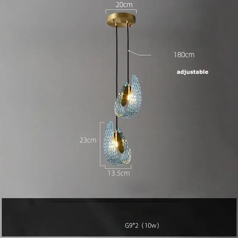 DecorBites™ Blue Glass LED Pendant Lamps - Modern Designer Lighting