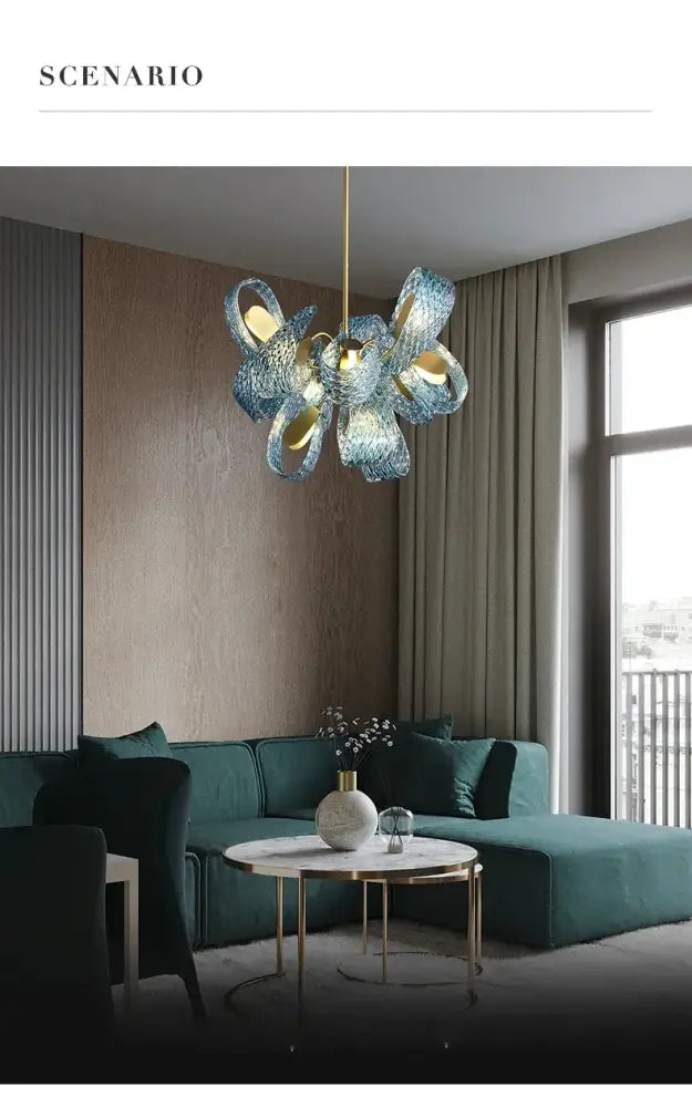 DecorBites™ Blue Glass LED Pendant Lamps - Modern Designer Lighting