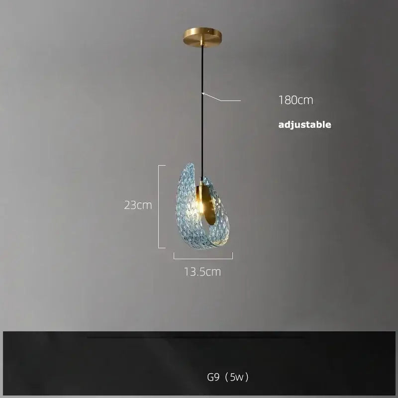 DecorBites™ Blue Glass LED Pendant Lamps - Modern Designer Lighting