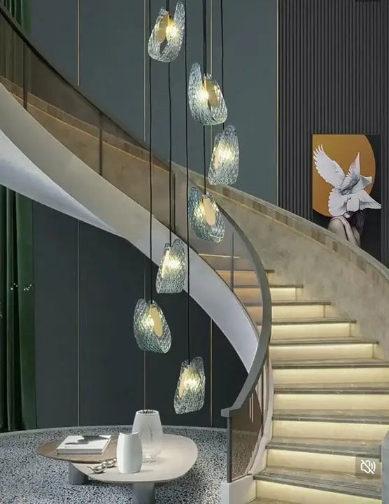 DecorBites™ Blue Glass LED Pendant Lamps - Modern Designer Lighting
