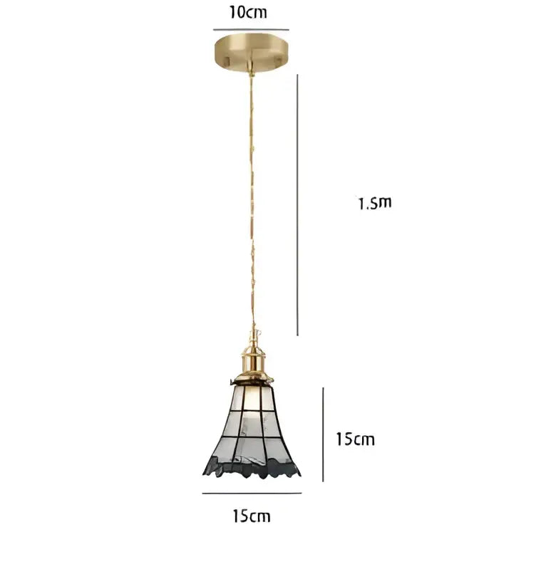 Decorbites blue glass pendant light with black lace for bedroom