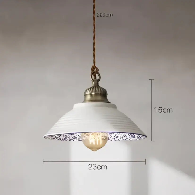 Decorbites blue glass pendant light with black lace for bedroom