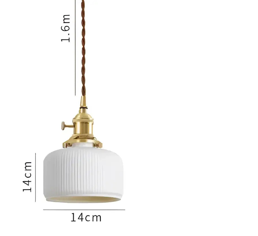 Decorbites blue glass pendant light with gold lace for dining room