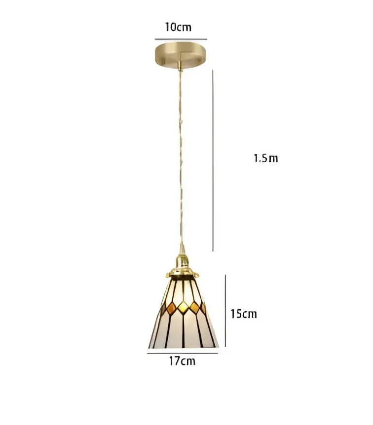 Decorbites blue glass pendant light with gold lace for dining room