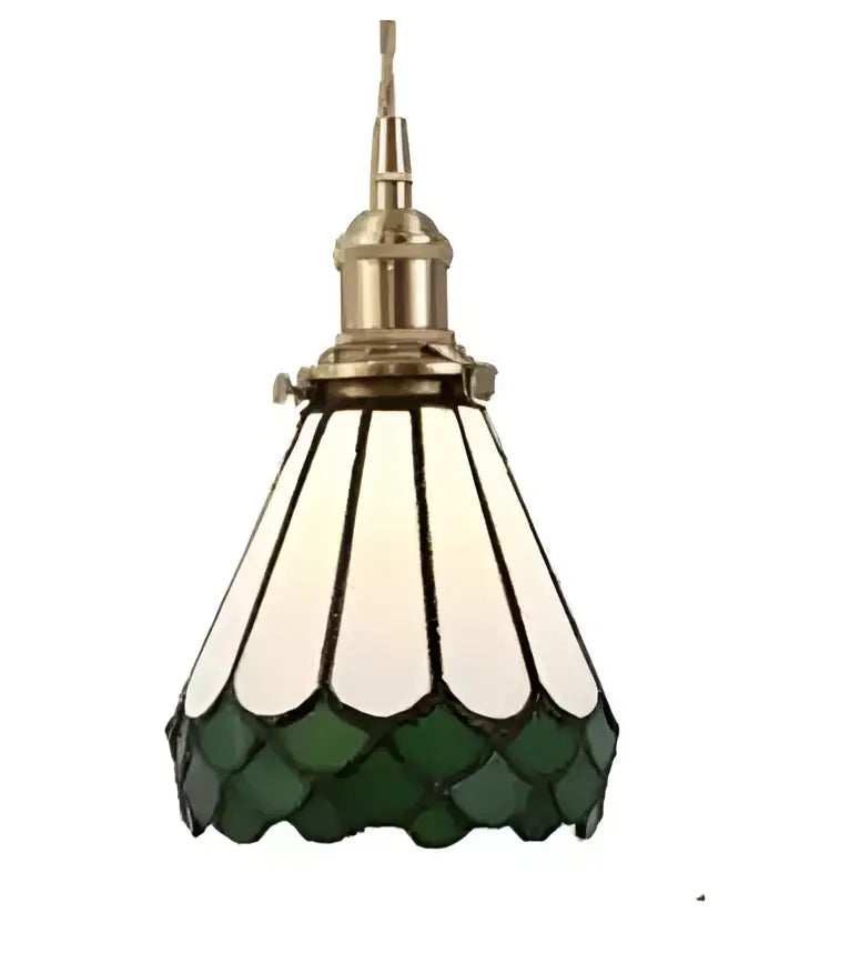 Decorbites blue glass pendant light with gold lace for dining room