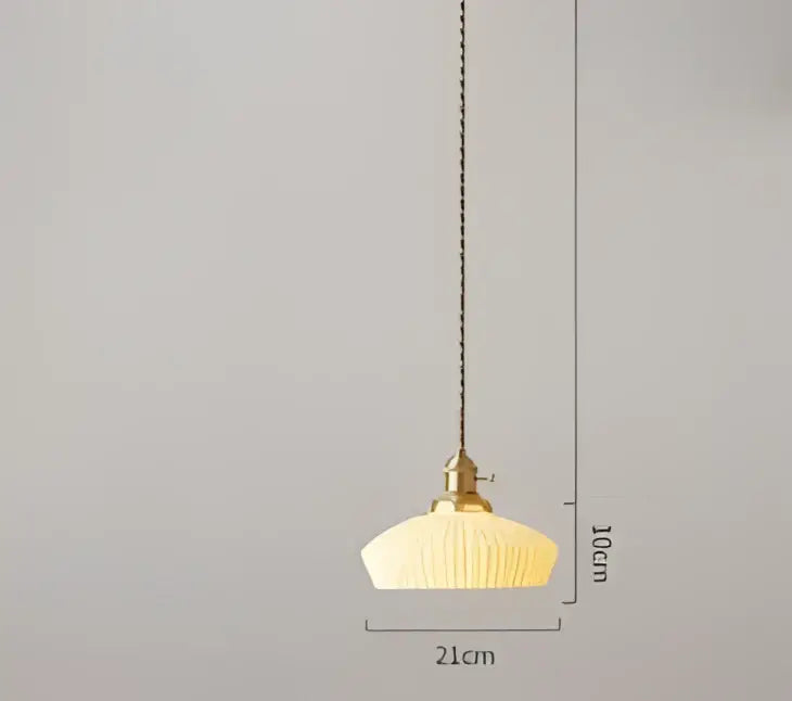 Decorbites blue glass pendant light with gold lace for dining room