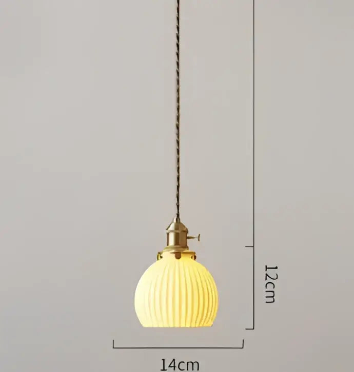 Decorbites blue glass pendant light with gold lace for dining room