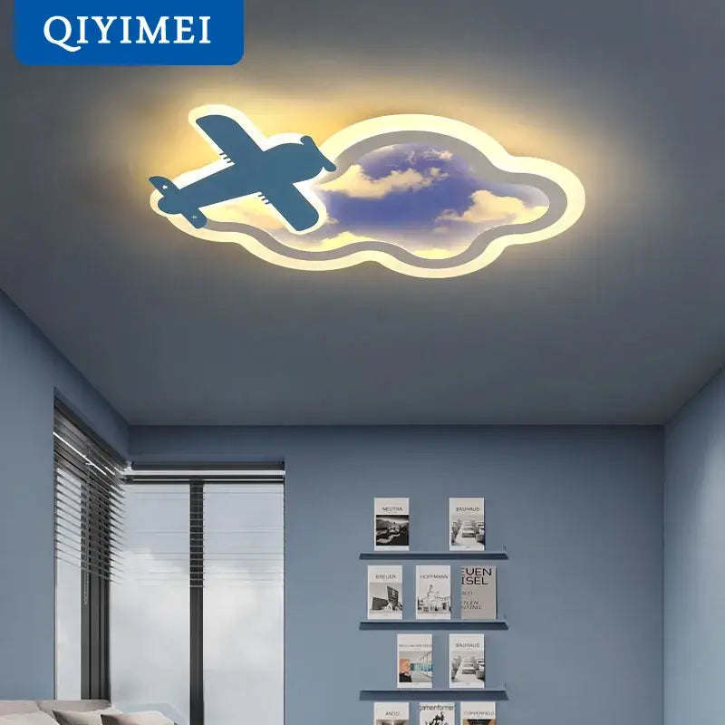 Decorbites blue sky airplane chandelier kids bedroom dimmable light