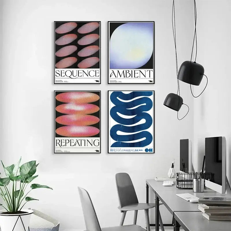 DecorBites™ Blue Wave Japanese Abstract Print Poster