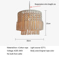 DecorBites™ Bohemia Cotton Rope Chandelier: Modern Pendant Lamp for Dining Room, Living Room, Balcony