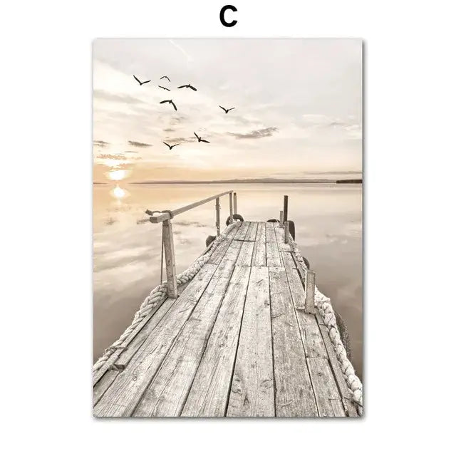DecorBites™ Bohemian Beach Landscape Wall Art - Modern Home Decor