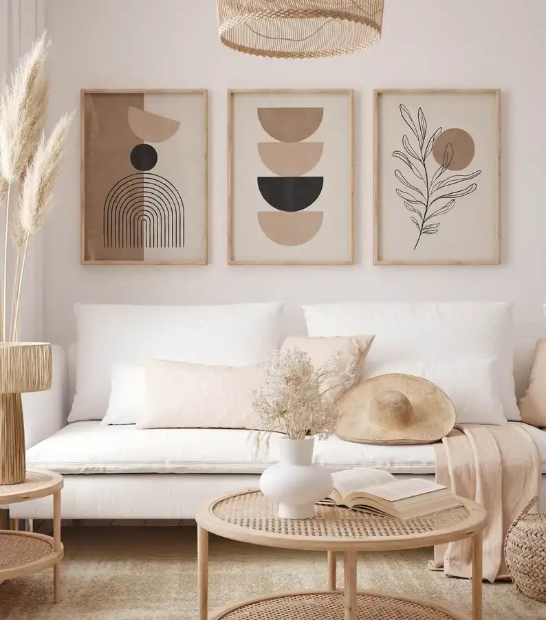 DecorBites™ Bohemian Geometric Plant Wall Art Set