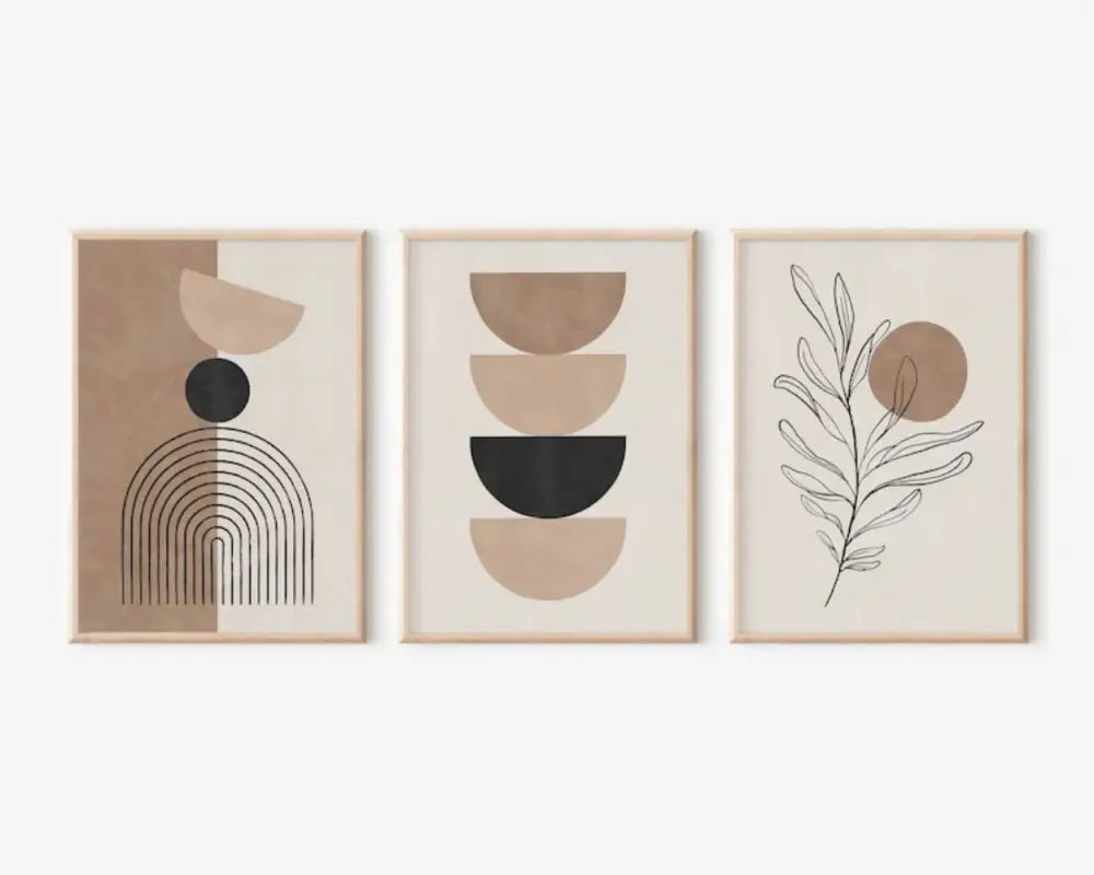 DecorBites™ Bohemian Geometric Plant Wall Art Set