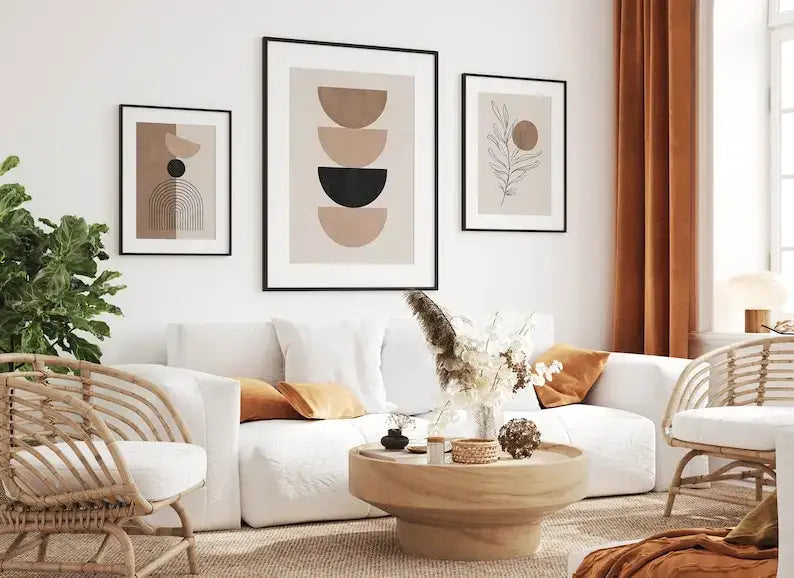 DecorBites™ Bohemian Geometric Plant Wall Art Set