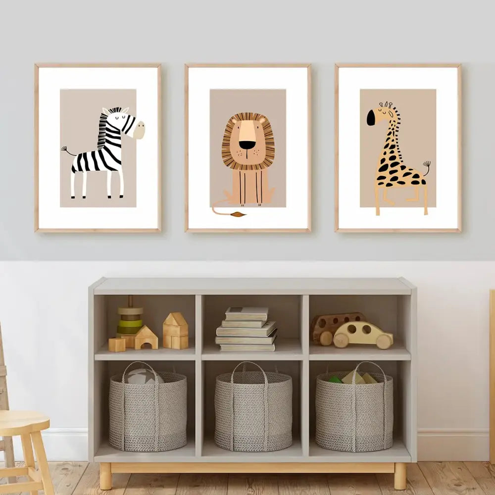 DecorBites™ Bohemian Jungle Animal Toddler Canvas Set
