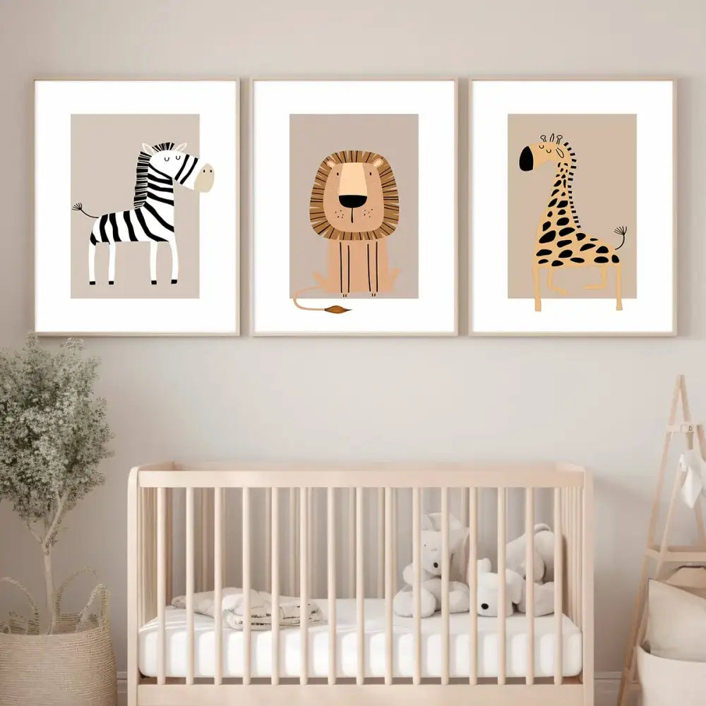 DecorBites™ Bohemian Jungle Animal Toddler Canvas Set