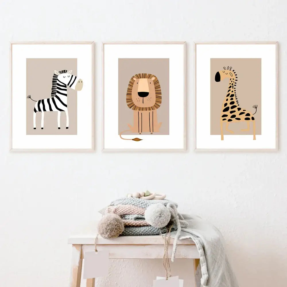 DecorBites™ Bohemian Jungle Animal Toddler Canvas Set