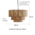 Decorbites bohemian rattan chandelier tiered bamboo dining room light