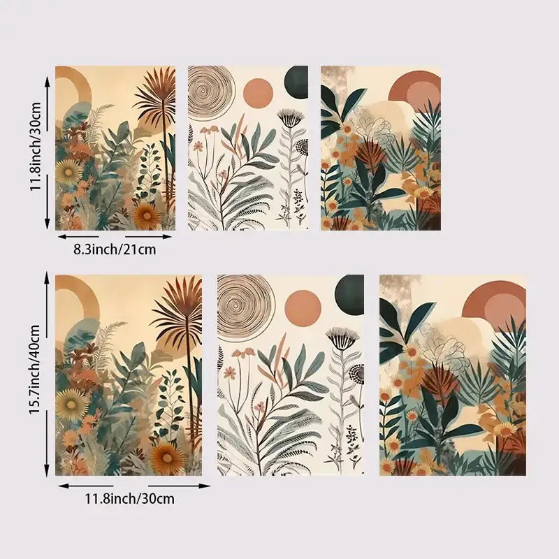 DecorBites™ Boho Floral Modern Canvas Art Set