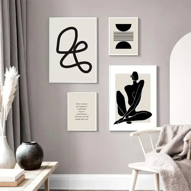 DecorBites™ Boho Geometric Line Canvas Wall Art