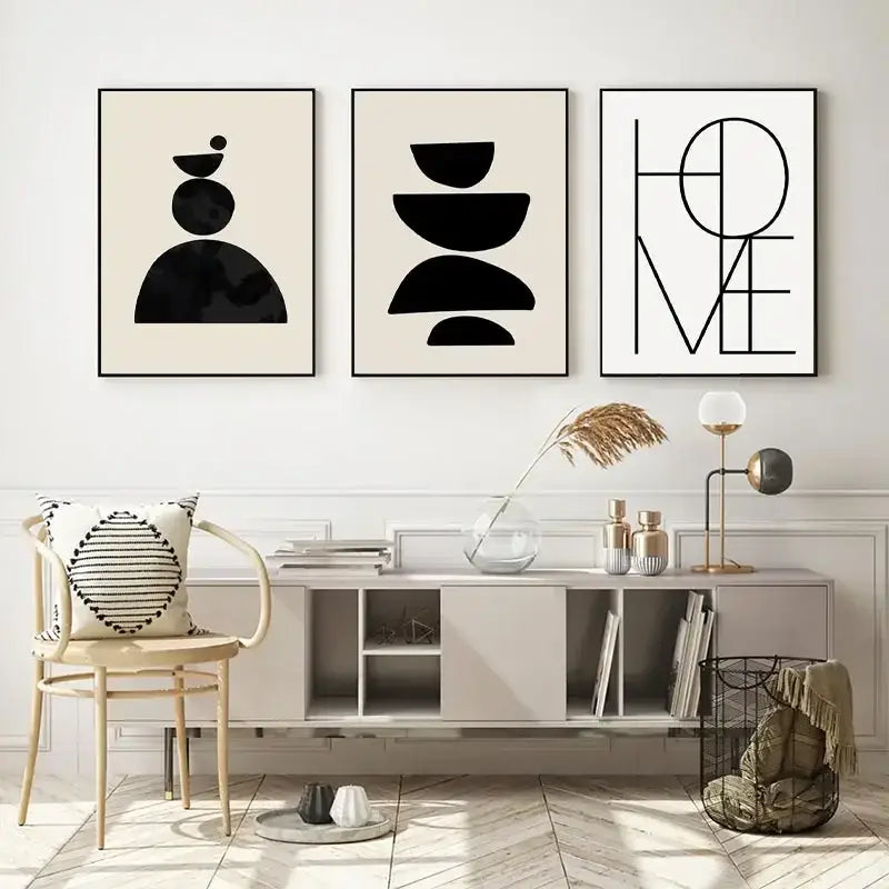 DecorBites™ Boho Geometric Line Canvas Wall Art