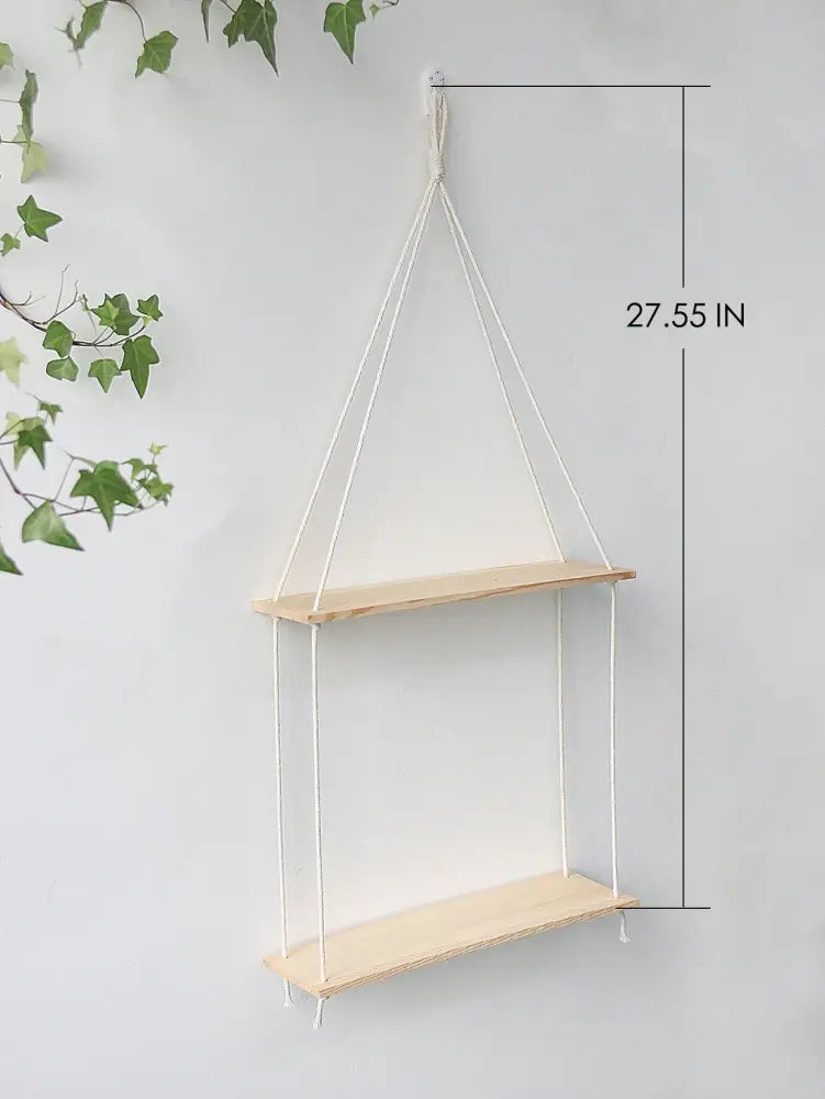 DecorBites™ Boho Macrame Wall Shelf for Home Decor