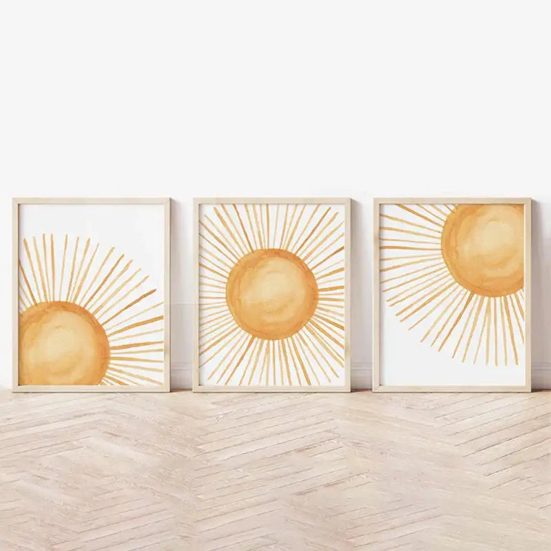 DecorBites™ Boho Rainbow Sunshine Nursery Poster Set
