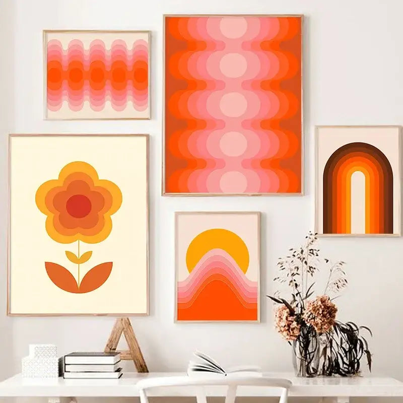 DecorBites™ Boho Sunset Art Prints for Living Room