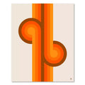 DecorBites™ boho sunset art prints featuring vibrant orange and brown retro stripes for living room decor
