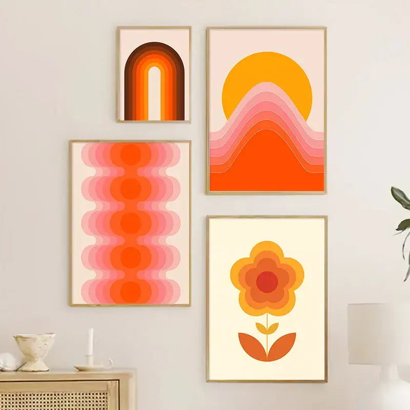 DecorBites™ Boho Sunset Stripes Art Prints - Wall Decor
