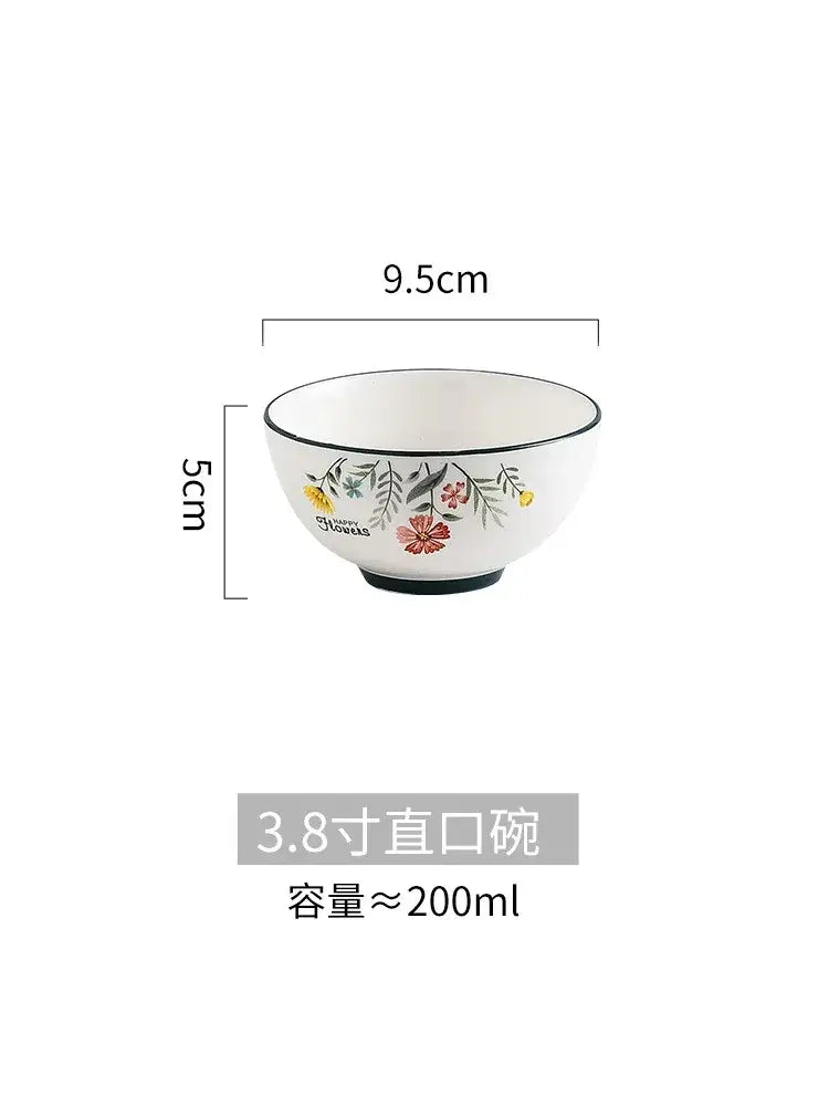 DecorBites™ Bone China Rice Noodles Bowl and Dinner Plate Set